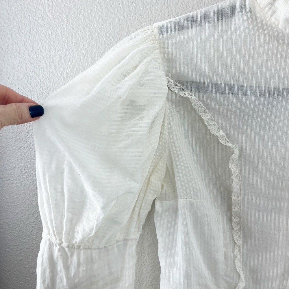Edwardian Cotton Lace Blouse Handmade - Picture 6 of 16